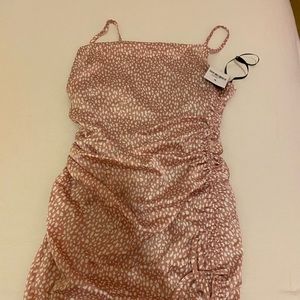 Cute short pink leopard dress